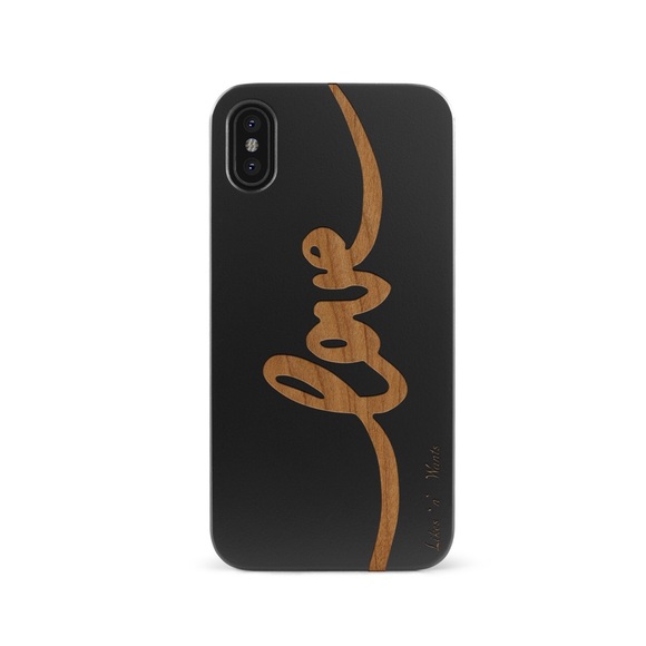 Likes ‘n’ Wants Accessories - New! LOVE LOGO WOOD IPHONE BLACK CASE IN ALL SIZES